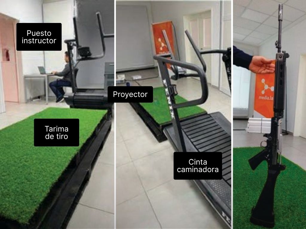 Simulador de tiro de armas portátiles con arma larga setup