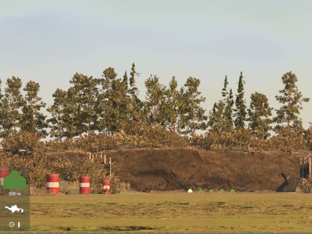 Simulador de tiro de armas portátiles escenario