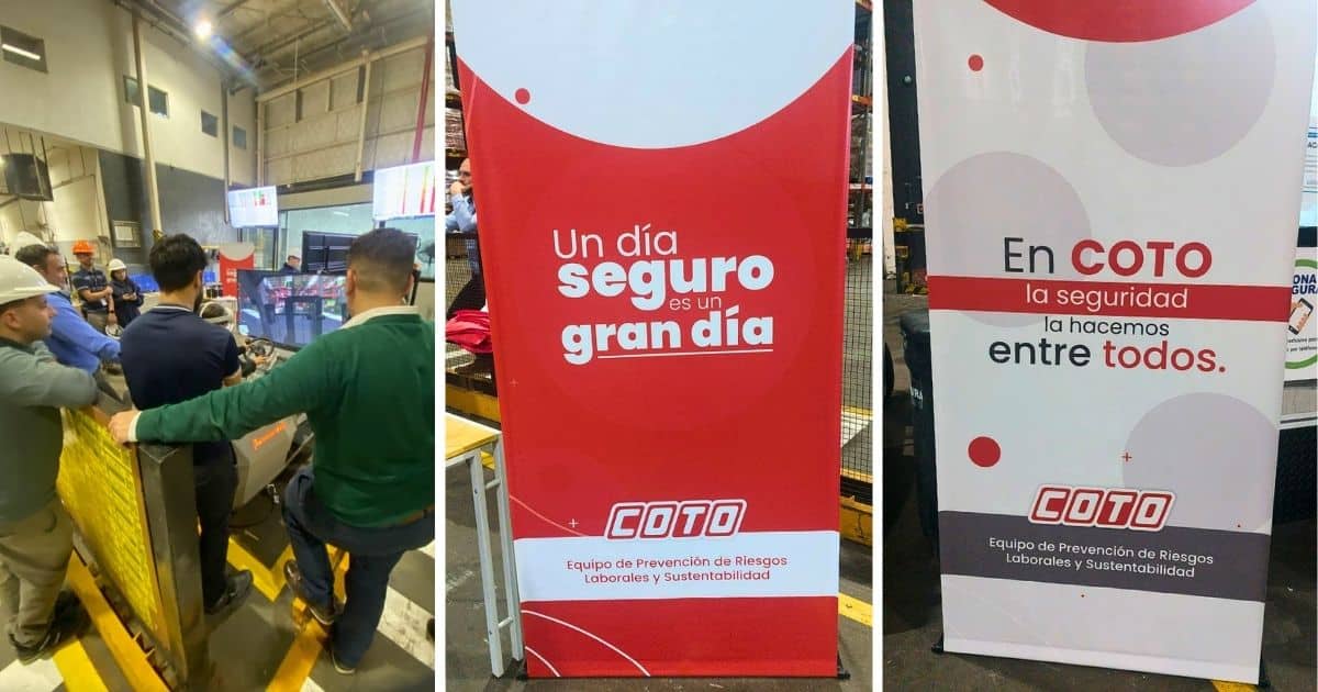 Simulador de autoelevador en jornada de Seguridad de COTO